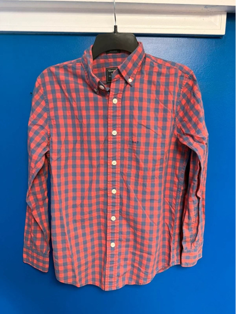 Abercrombie & Fitch Gingham Plaid Button Down Shirt Mens XS